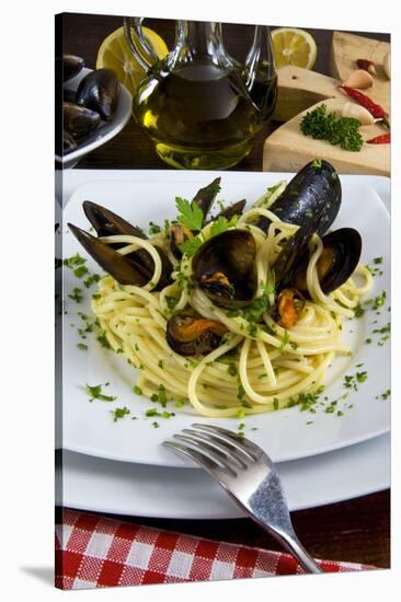 Spaghetti with Mussels (Mytilus Galloprovincialis), Cuisine-Nico Tondini-Stretched Canvas