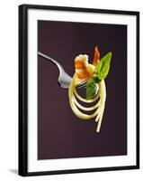 Spaghetti with Shrimp and Basil on a Fork-Kai Stiepel-Framed Photographic Print