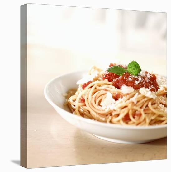 Spaghetti with Tomato Sauce and Parmigiano-null-Stretched Canvas