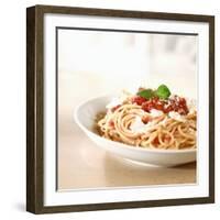 Spaghetti with Tomato Sauce and Parmigiano-null-Framed Photographic Print