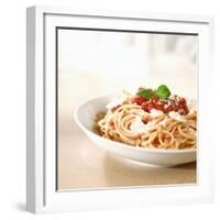 Spaghetti with Tomato Sauce and Parmigiano-null-Framed Photographic Print