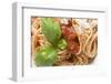 Spaghetti with Tomato Sauce, Basil and Parmesan (Close-Up)-Foodcollection-Framed Photographic Print