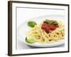 Spaghetti with Tomato Sauce, Italy, Europe-Angelo Cavalli-Framed Photographic Print