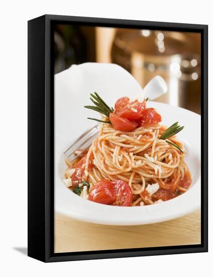 Spaghetti with Tomatoes and Rosemary-null-Framed Stretched Canvas
