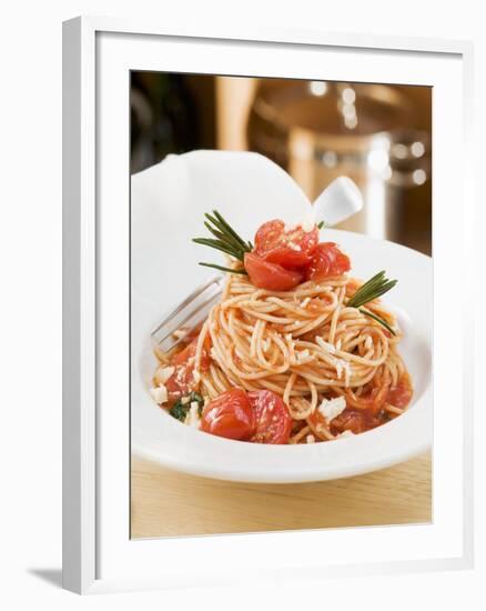 Spaghetti with Tomatoes and Rosemary-null-Framed Photographic Print