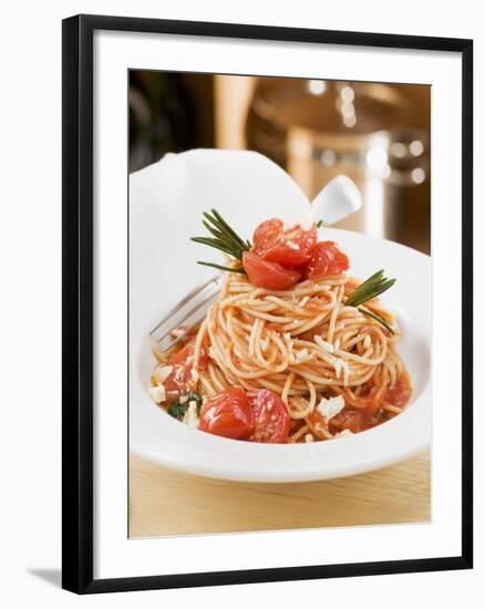 Spaghetti with Tomatoes and Rosemary-null-Framed Photographic Print