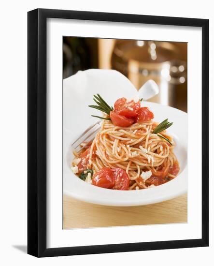 Spaghetti with Tomatoes and Rosemary-null-Framed Photographic Print