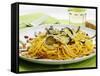 Spaghetti with Zucchini, Italy, Europe-Angelo Cavalli-Framed Stretched Canvas