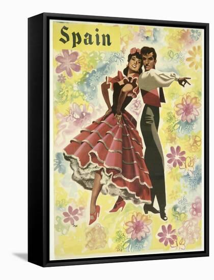 Spain and Flowers-null-Framed Stretched Canvas