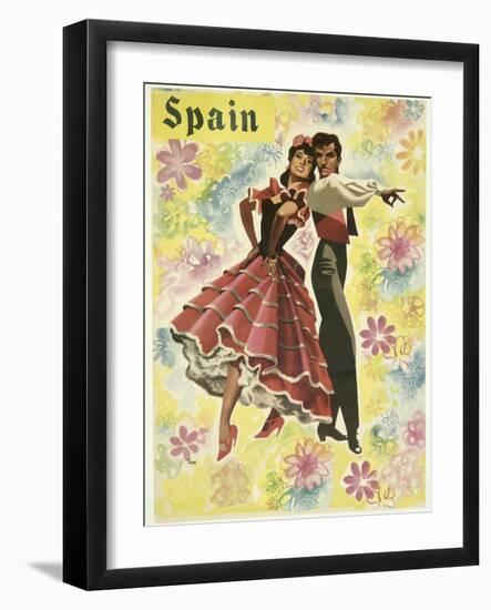 Spain and Flowers-null-Framed Giclee Print