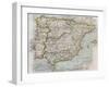 Spain And Portugal Political Map-marzolino-Framed Art Print