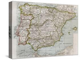 Spain And Portugal Political Map-marzolino-Stretched Canvas