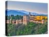 Spain, Andalucia, Granada Province, Granada, Alhambra Palace and Sierra Nevada Mountains-Alan Copson-Stretched Canvas