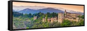 Spain, Andalucia, Granada Province, Granada, Alhambra Palace and Sierra Nevada Mountains-Alan Copson-Framed Stretched Canvas