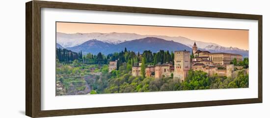 Spain, Andalucia, Granada Province, Granada, Alhambra Palace and Sierra Nevada Mountains-Alan Copson-Framed Photographic Print