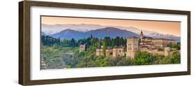 Spain, Andalucia, Granada Province, Granada, Alhambra Palace and Sierra Nevada Mountains-Alan Copson-Framed Photographic Print