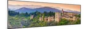 Spain, Andalucia, Granada Province, Granada, Alhambra Palace and Sierra Nevada Mountains-Alan Copson-Mounted Photographic Print