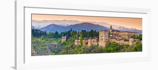 Spain, Andalucia, Granada Province, Granada, Alhambra Palace and Sierra Nevada Mountains-Alan Copson-Framed Photographic Print