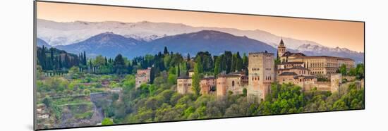 Spain, Andalucia, Granada Province, Granada, Alhambra Palace and Sierra Nevada Mountains-Alan Copson-Mounted Photographic Print