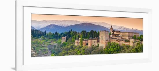 Spain, Andalucia, Granada Province, Granada, Alhambra Palace and Sierra Nevada Mountains-Alan Copson-Framed Photographic Print