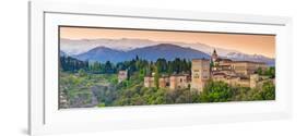 Spain, Andalucia, Granada Province, Granada, Alhambra Palace and Sierra Nevada Mountains-Alan Copson-Framed Photographic Print