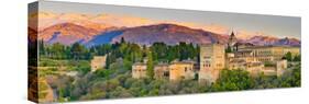 Spain, Andalucia, Granada Province, Granada, Alhambra Palace and Sierra Nevada Mountains-Alan Copson-Stretched Canvas