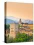 Spain, Andalucia, Granada Province, Granada, Alhambra Palace and Sierra Nevada Mountains-Alan Copson-Stretched Canvas