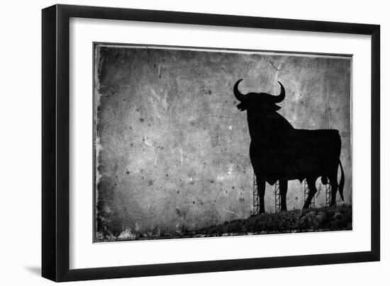 Spain, Andalucia, Jerez De la Frontera, El Cuadrejon, An Osborne Bull or Toro De Osborne-Alan Copson-Framed Photographic Print