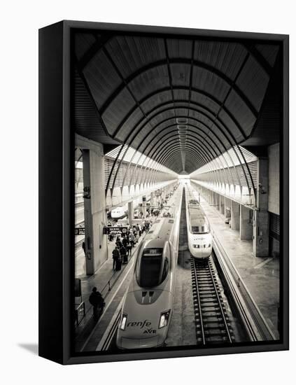 Spain, Andalucia, Seville Province, Santa Justa Train Station, Alta Velocidad Espanola Trains-Alan Copson-Framed Stretched Canvas