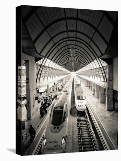 Spain, Andalucia, Seville Province, Santa Justa Train Station, Alta Velocidad Espanola Trains-Alan Copson-Stretched Canvas