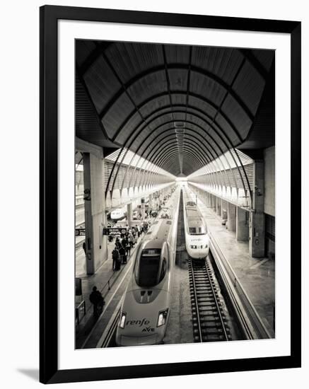 Spain, Andalucia, Seville Province, Santa Justa Train Station, Alta Velocidad Espanola Trains-Alan Copson-Framed Premium Photographic Print