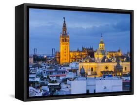 Spain, Andalucia, Seville Province, Seville,  Cathedral of Seville, the Giralda Tower-Alan Copson-Framed Stretched Canvas