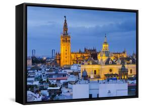 Spain, Andalucia, Seville Province, Seville,  Cathedral of Seville, the Giralda Tower-Alan Copson-Framed Stretched Canvas