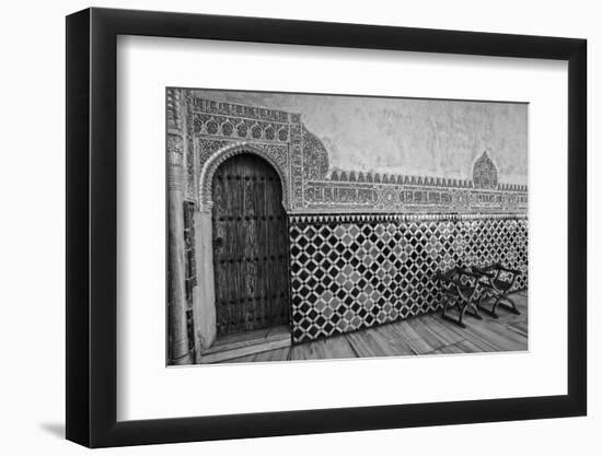 Spain, Andalusia, Alhambra. Ornate door and tile of Nazrid Palace.-Julie Eggers-Framed Photographic Print