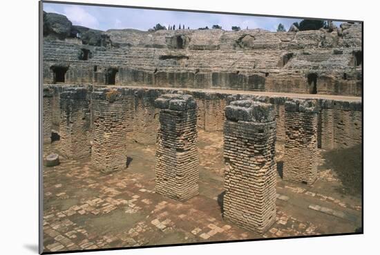 Spain, Andalusia, Ancient Italica, Central Arena Underground Spaces of Amphitheatre-null-Mounted Giclee Print