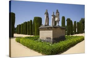 Spain, Andalusia, Cordoba, Alcazar of Cordoba, Columbus with Ferdinand and Isabella, Statue-Samuel Magal-Stretched Canvas
