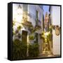 Spain, Andalusia, Cordoba. Calleja De Las Flores (Street of the Flowers) in the Old Town, at Dusk-Matteo Colombo-Framed Stretched Canvas