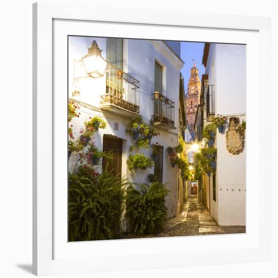 Spain, Andalusia, Cordoba. Calleja De Las Flores (Street of the Flowers) in the Old Town, at Dusk-Matteo Colombo-Framed Photographic Print