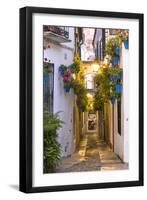 Spain, Andalusia, Cordoba. Calleja De Las Flores (Street of the Flowers) in the Old Town, at Dusk-Matteo Colombo-Framed Photographic Print