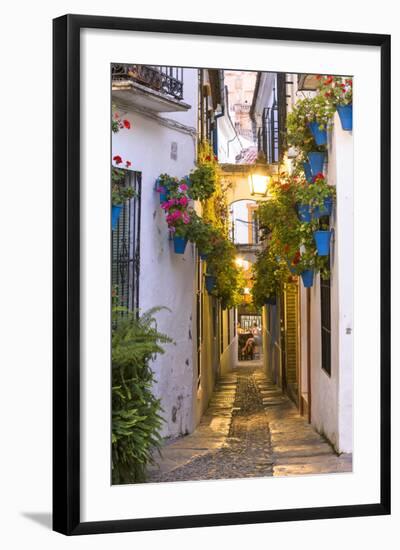 Spain, Andalusia, Cordoba. Calleja De Las Flores (Street of the Flowers) in the Old Town, at Dusk-Matteo Colombo-Framed Photographic Print