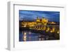 Spain, Andalusia. Cordoba. Roman bridge across the Guadalquivir river at dusk.-Brenda Tharp-Framed Photographic Print