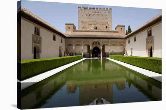 Spain, Andalusia, Granada, Alhambra Palace, Courtyard of The Myrtles (Patio de Los Arrayanes)-Samuel Magal-Stretched Canvas