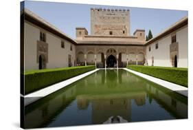 Spain, Andalusia, Granada, Alhambra Palace, Courtyard of The Myrtles (Patio de Los Arrayanes)-Samuel Magal-Stretched Canvas