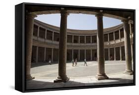Spain, Andalusia, Granada, Alhambra Palace, Palace of Carlos V, Inner Courtyard-Samuel Magal-Framed Stretched Canvas