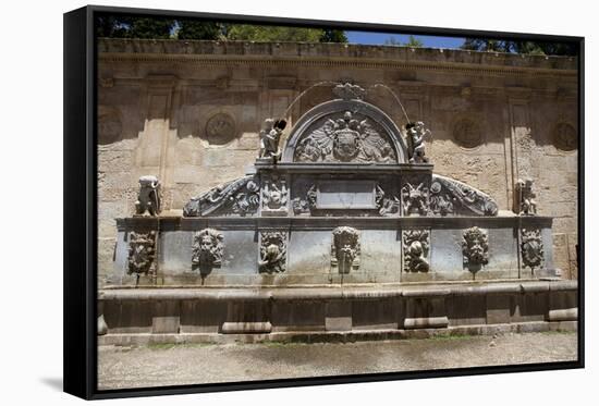 Spain, Andalusia, Granada, Alhambra Palace, The Pillar of Charles V, Fountain-Samuel Magal-Framed Stretched Canvas