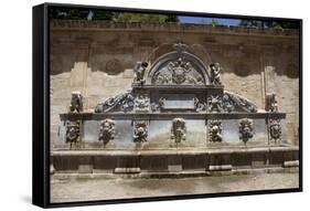 Spain, Andalusia, Granada, Alhambra Palace, The Pillar of Charles V, Fountain-Samuel Magal-Framed Stretched Canvas