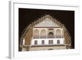 Spain, Andalusia, Granada, Alhambra Palace, View to the Courtyard, Decorated Soffit-Samuel Magal-Framed Photographic Print