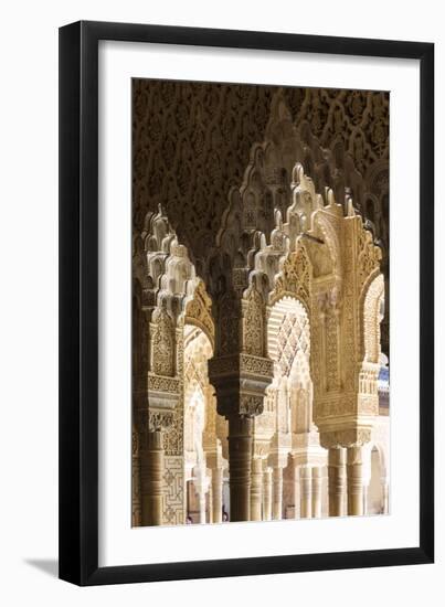 Spain, Andalusia, Granada. the Alhambra. Ornate Arches Inside the Alhambra-Matteo Colombo-Framed Photographic Print