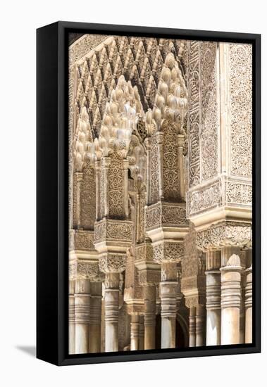 Spain, Andalusia, Granada. the Alhambra. Ornate Arches Inside the Alhambra-Matteo Colombo-Framed Stretched Canvas
