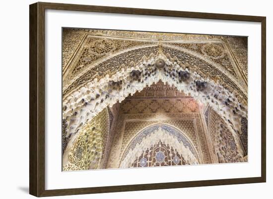 Spain, Andalusia, Granada. the Alhambra. Ornate Arches Inside the Alhambra-Matteo Colombo-Framed Photographic Print